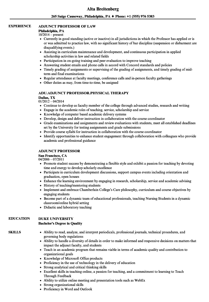 adjunct-professor-resume-mt-home-arts