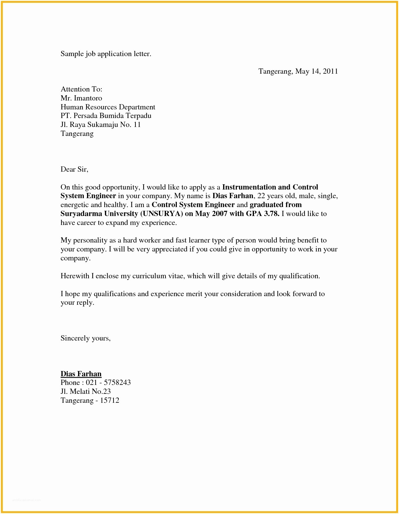 Application Letter For A Job Vacancy Mt Home Arts