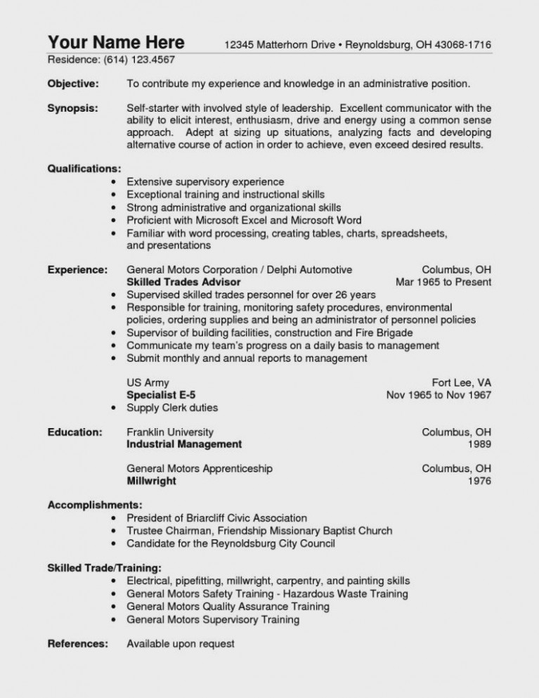 Good resume objectives for factory jobs