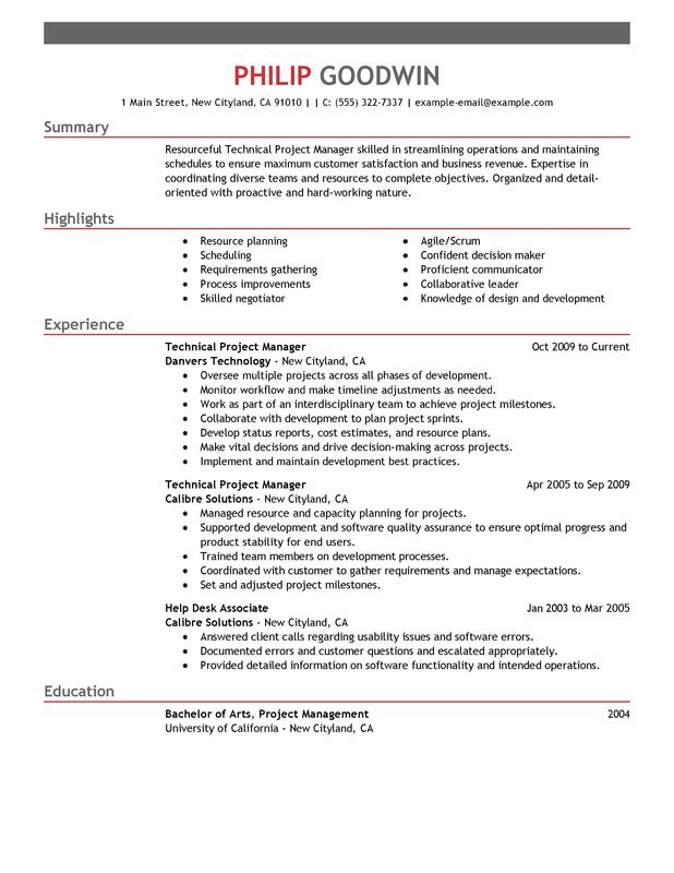 Project Manager Resume Summary | | Mt Home Arts