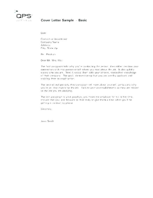 Simple Cover Letter Examples | Mt Home Arts