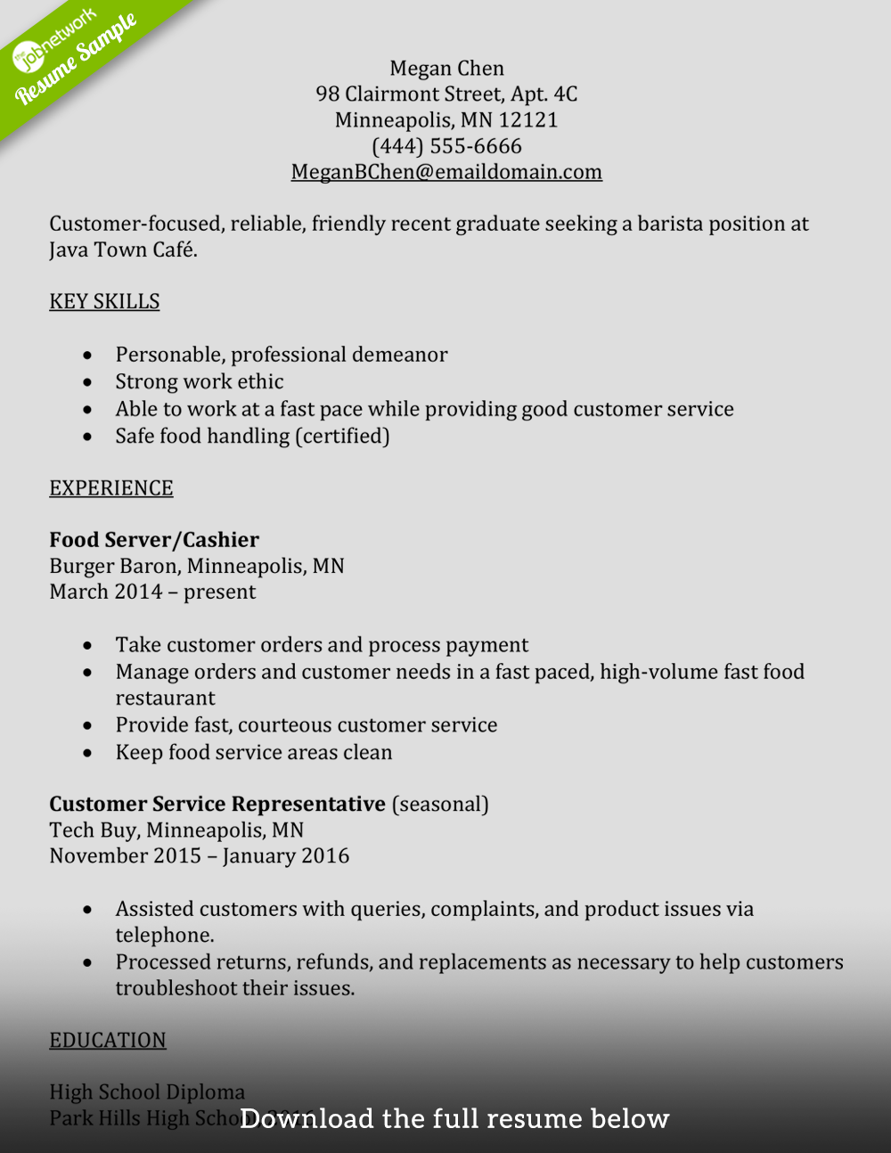 Barista Job Description Mt Home Arts