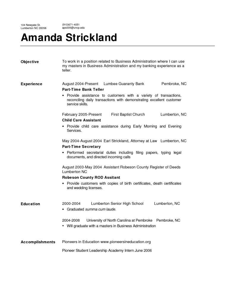 Entry Level Bank Resume Mt Home Arts