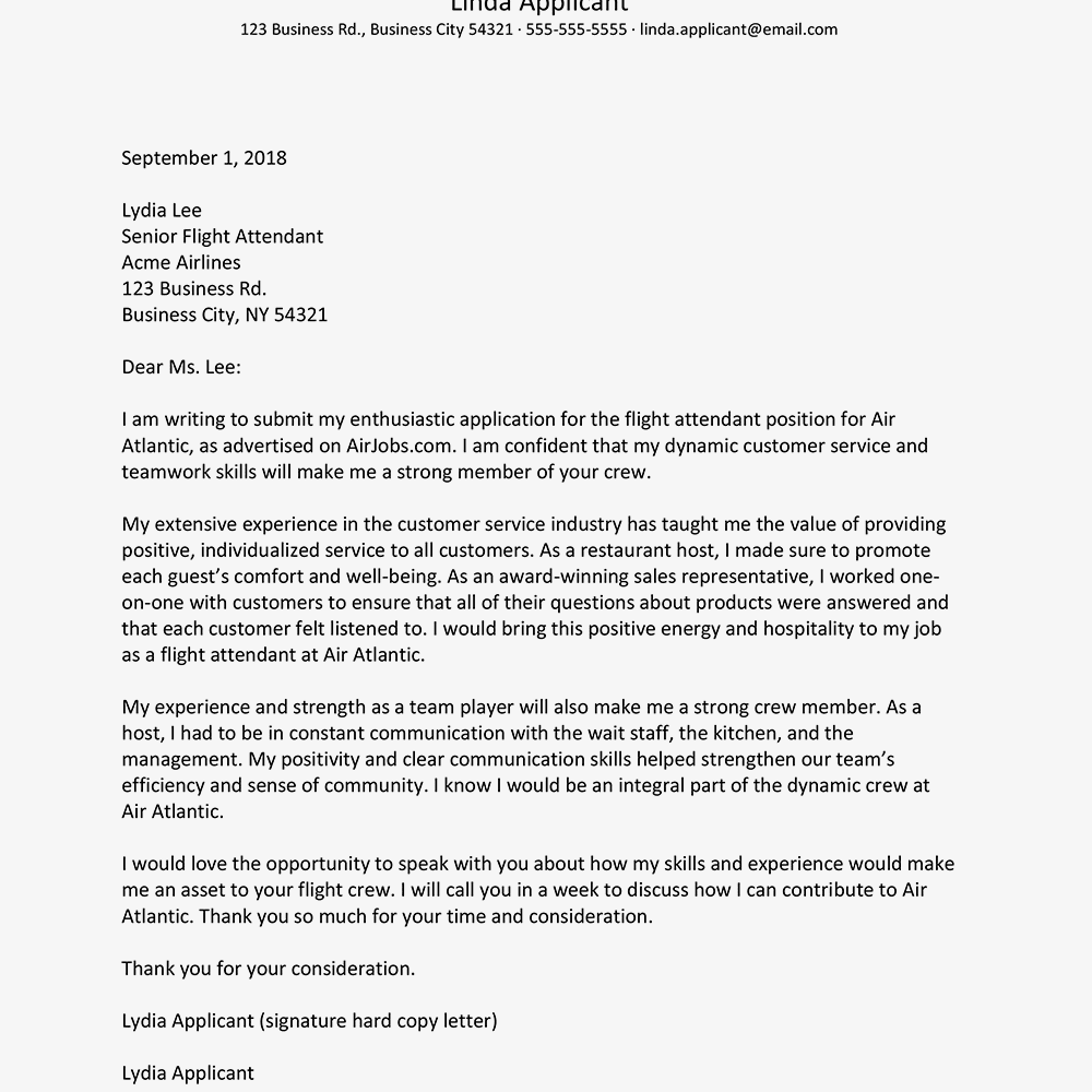 Flight Attendant Resume Cover Letter from mthomearts.com