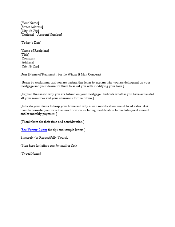 default notice letter template nirtgage