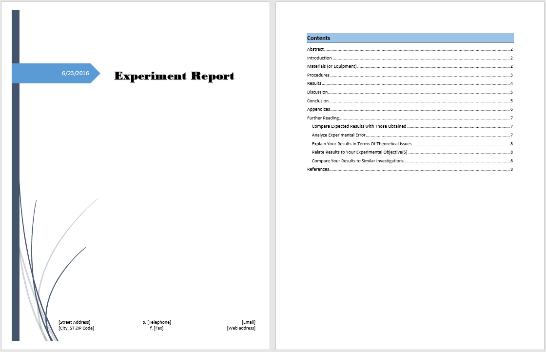 Professional Report Template Word Mt Home Arts