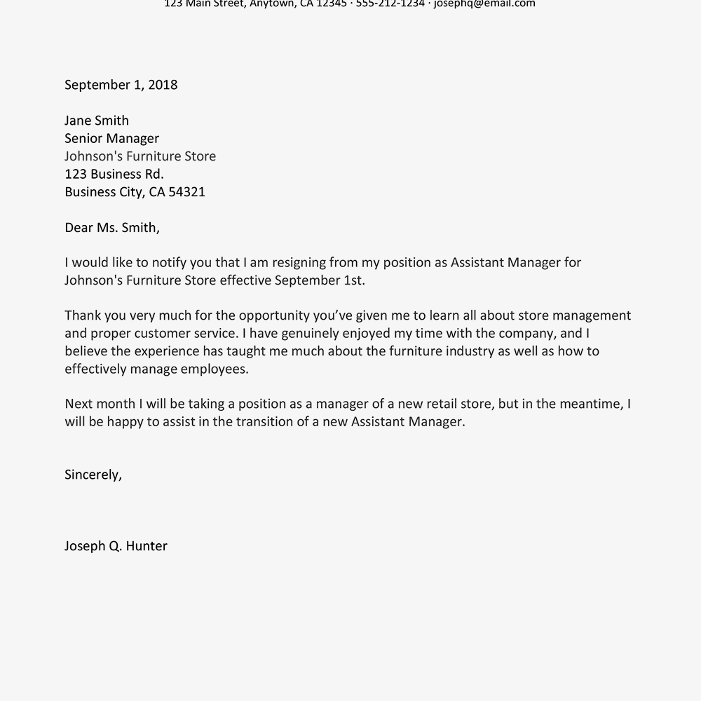 How To Write A Resignation Email Uk Template