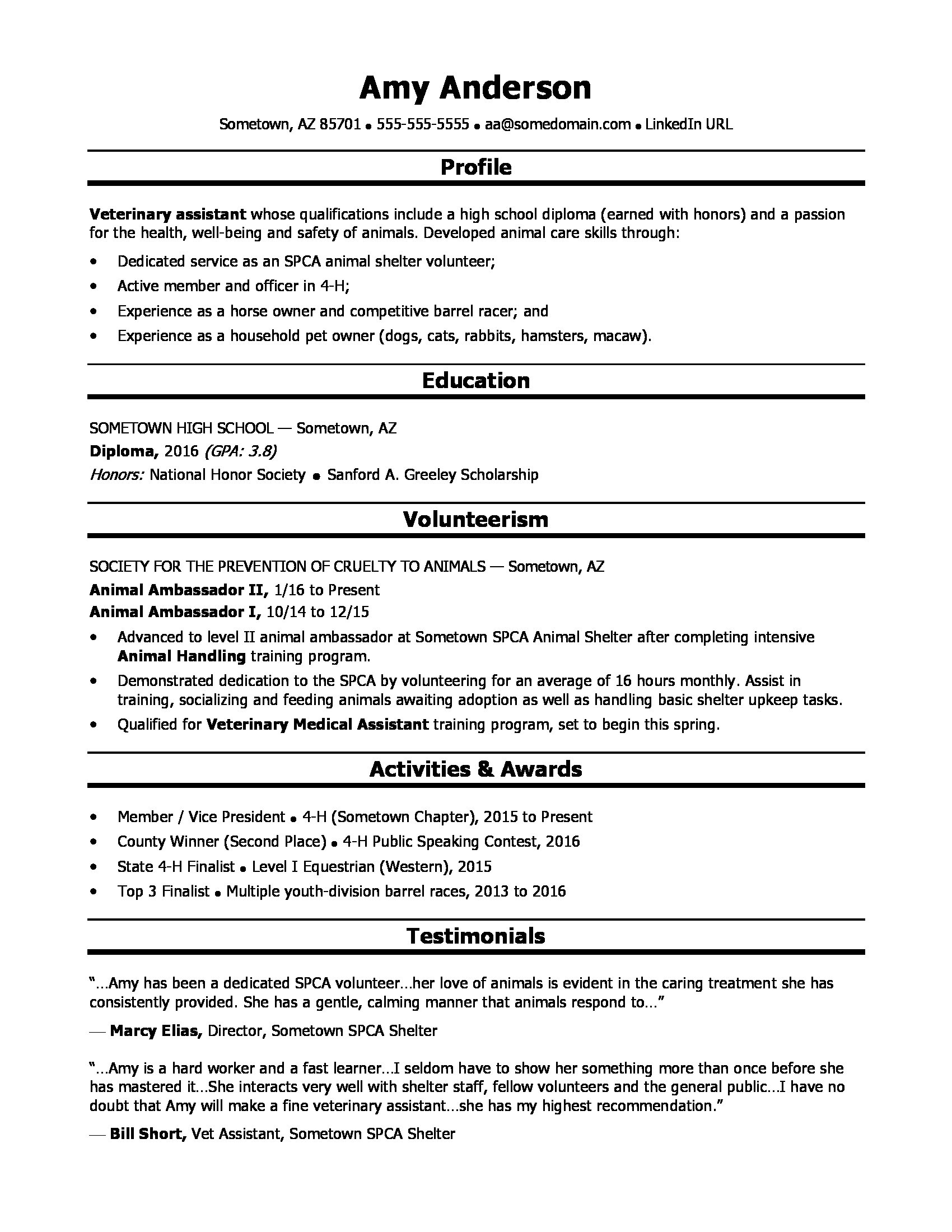 Veterinary Assistant Resume Mt Home Arts