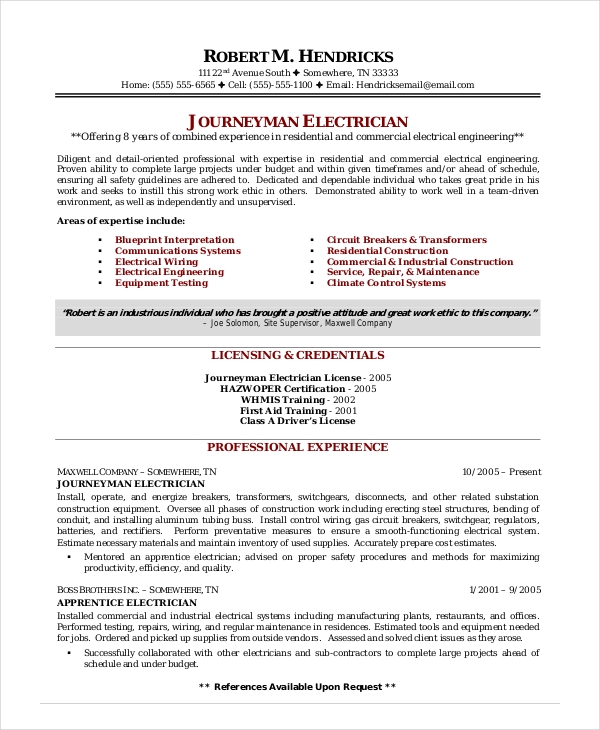 Industrial Electrician Resume Mt Home Arts