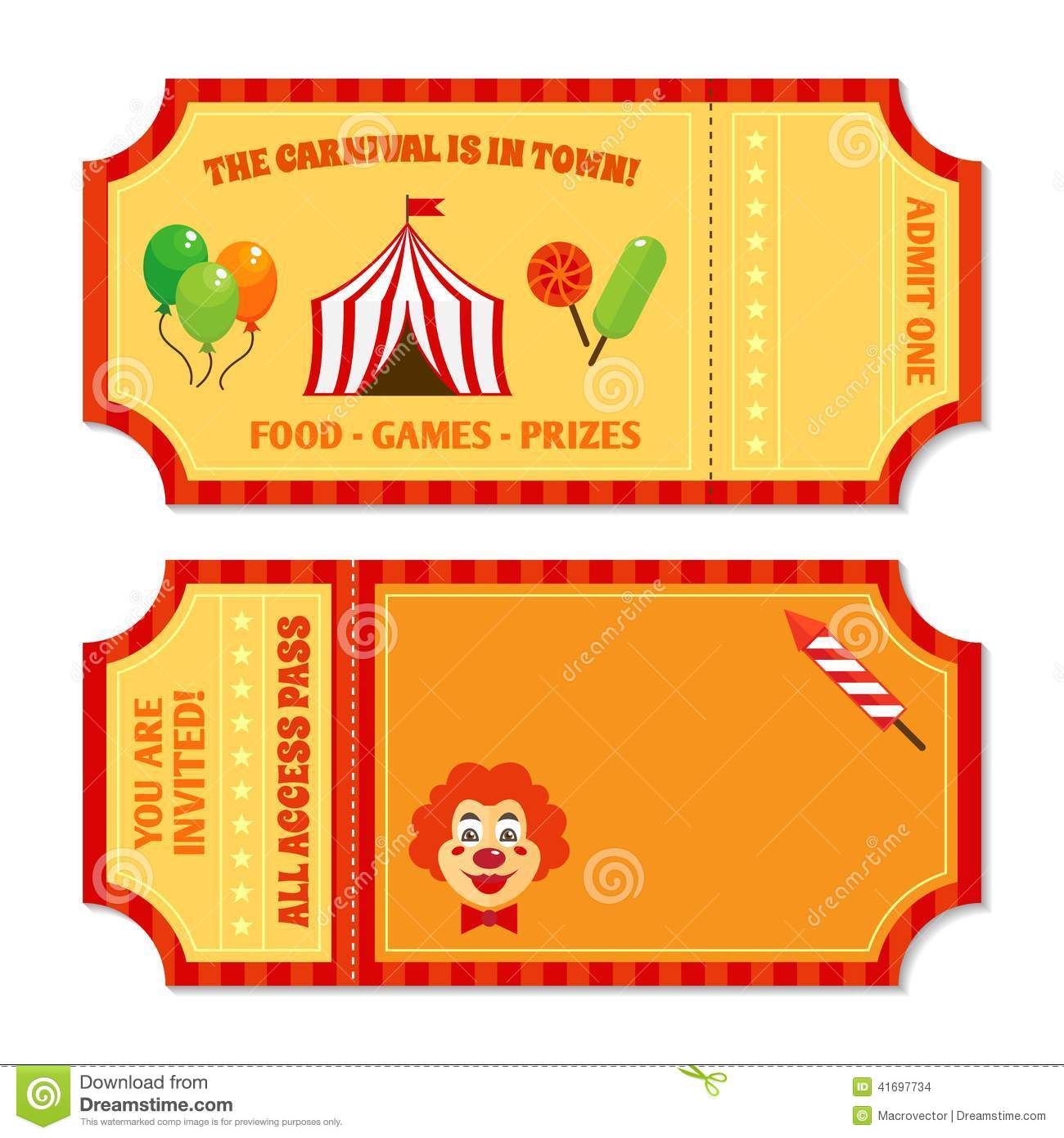 Printable Carnival Tickets Customize and Print