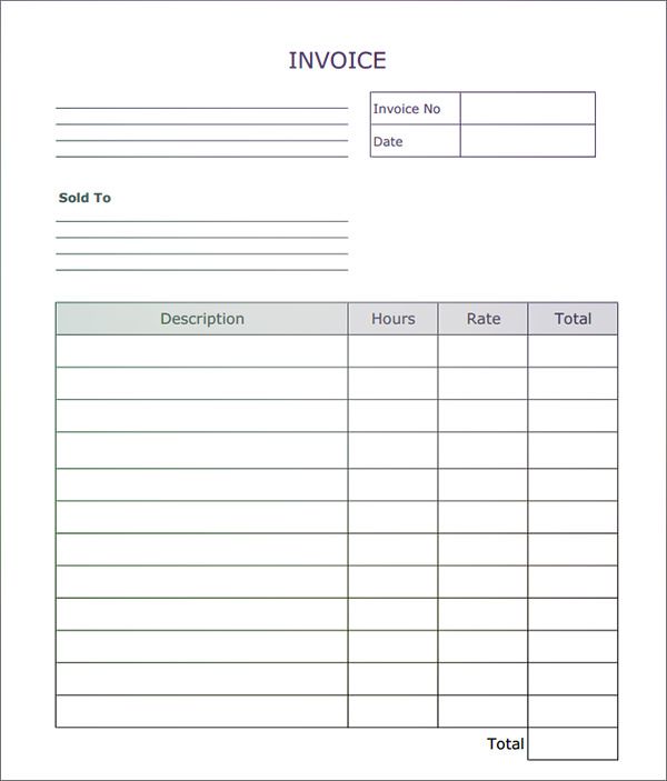 free printable blank invoice