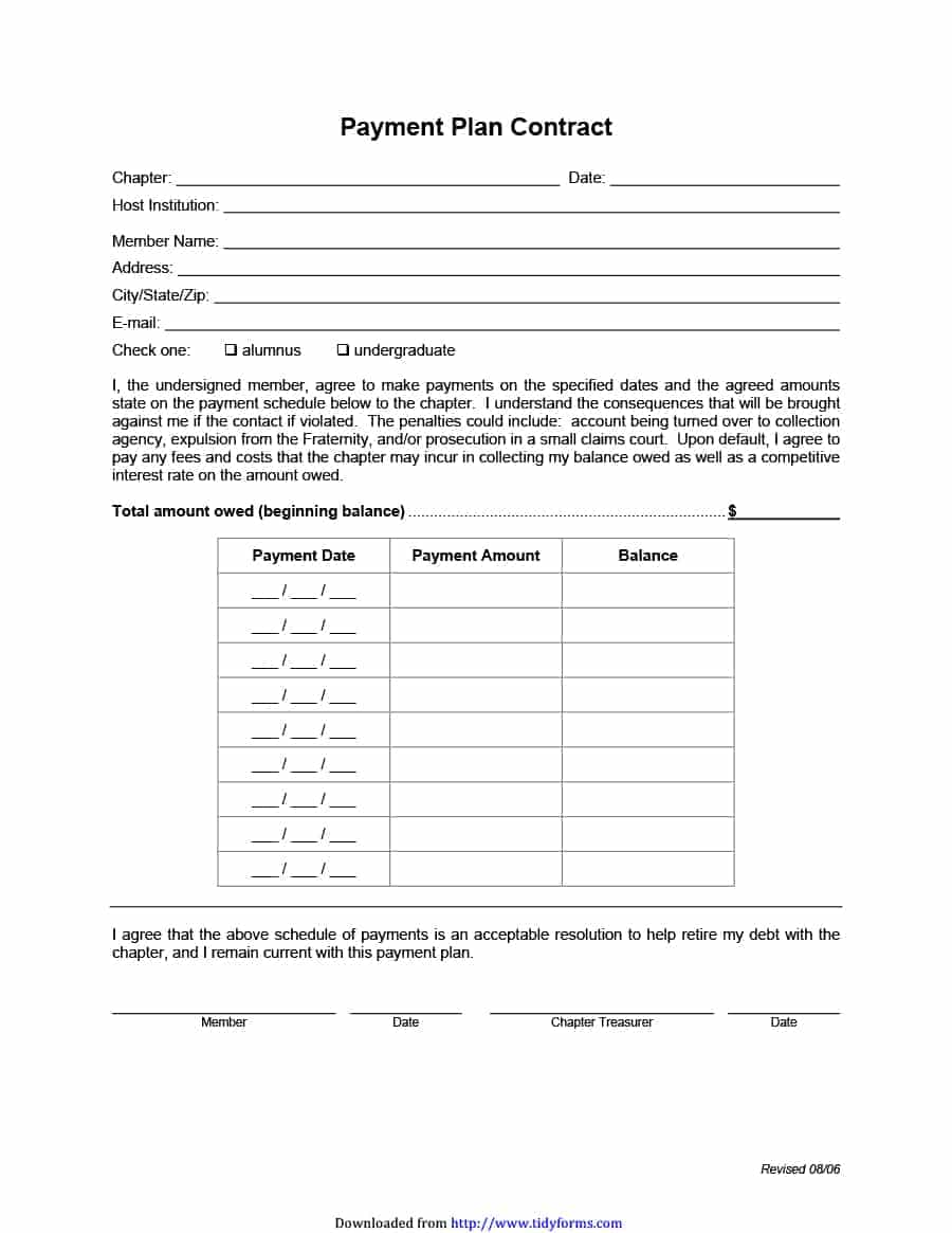 Payment Plan Contract Mt Home Arts