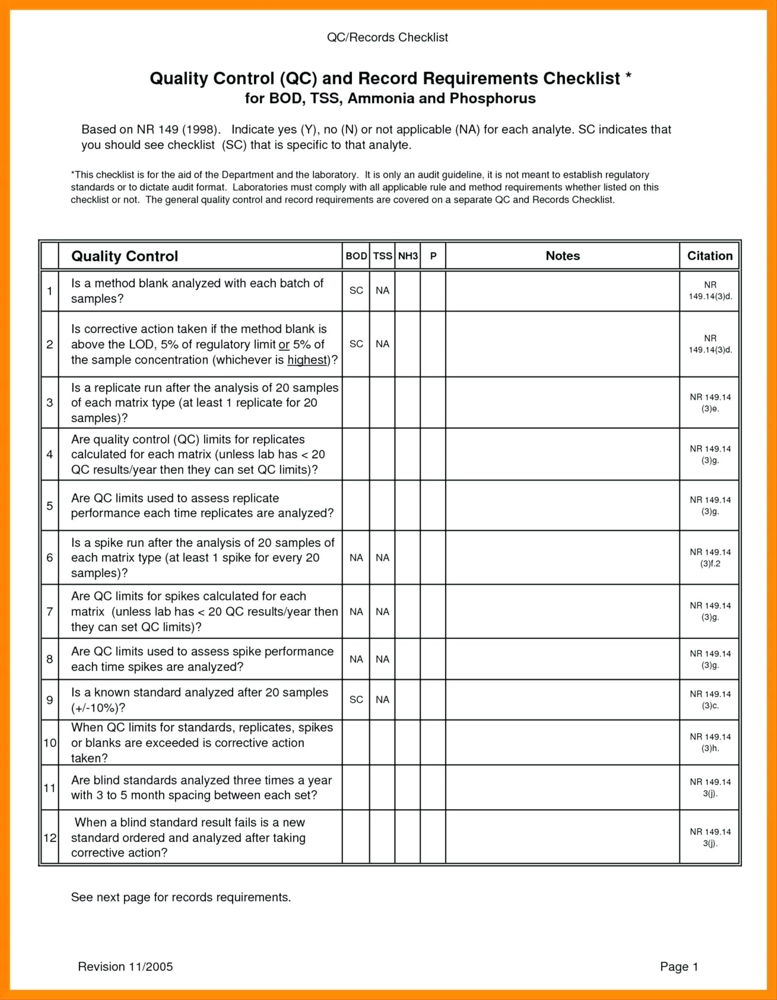 Quality Control Plan Template | Mt Home Arts