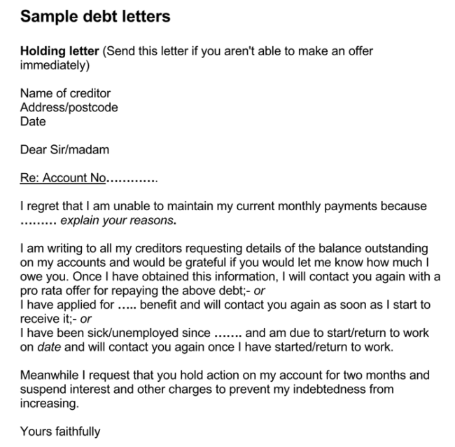 Pay For Delete Letter Template