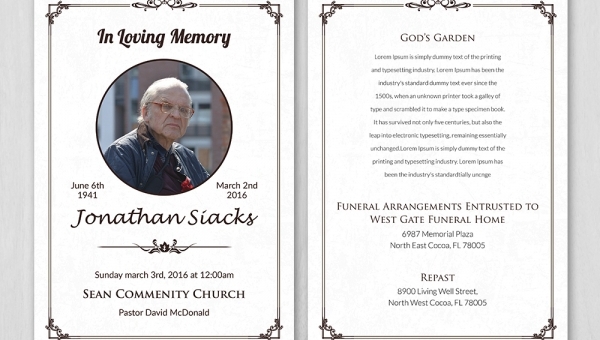 Funeral Invitation Template Free Download from mthomearts.com