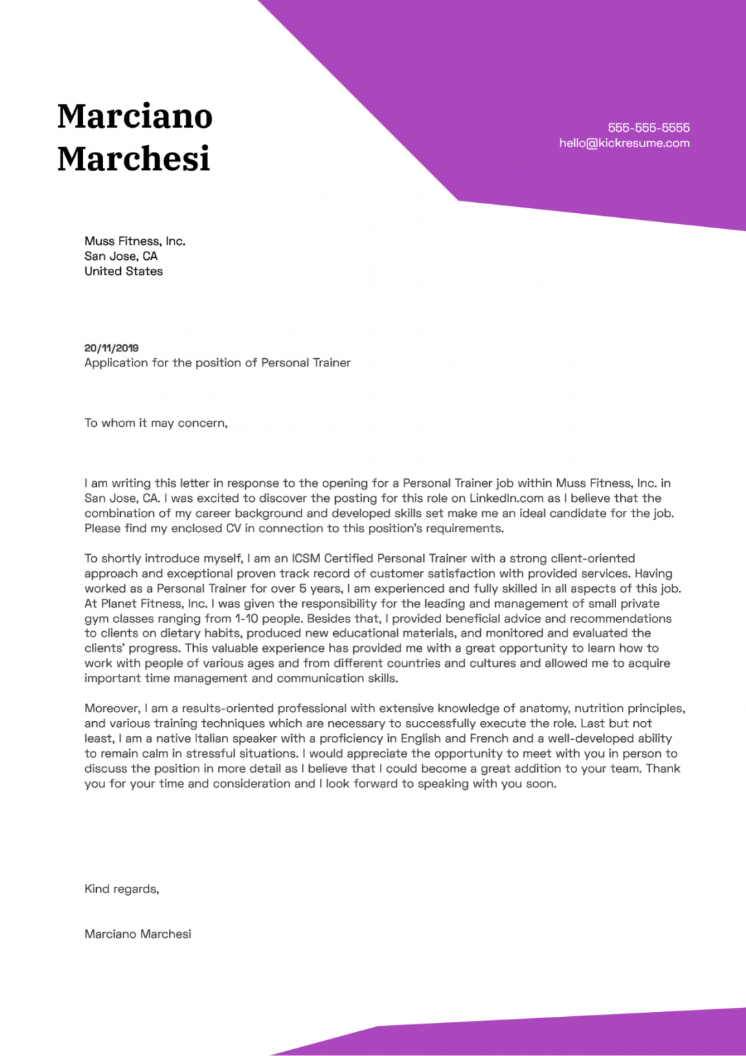 Cover Letter For Trainer Mt Home Arts Riset