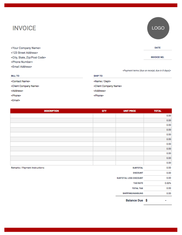 how to get an invoice template on word