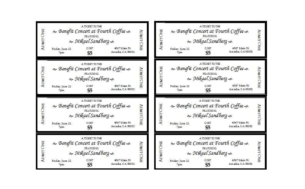 Event Tickets Free Template