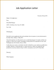 Application Letter For A Job Vacancy | Mt Home Arts