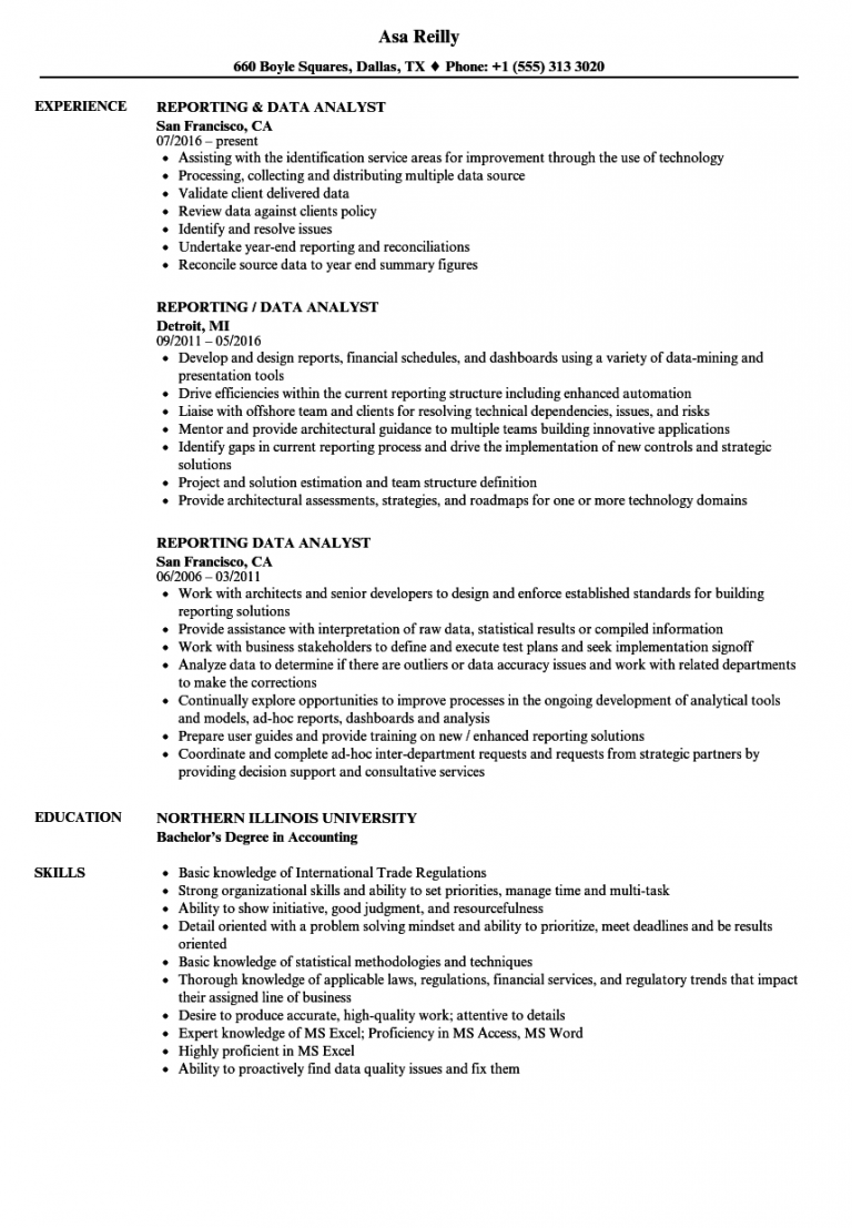 Data Analyst Resume Examples | Mt Home Arts