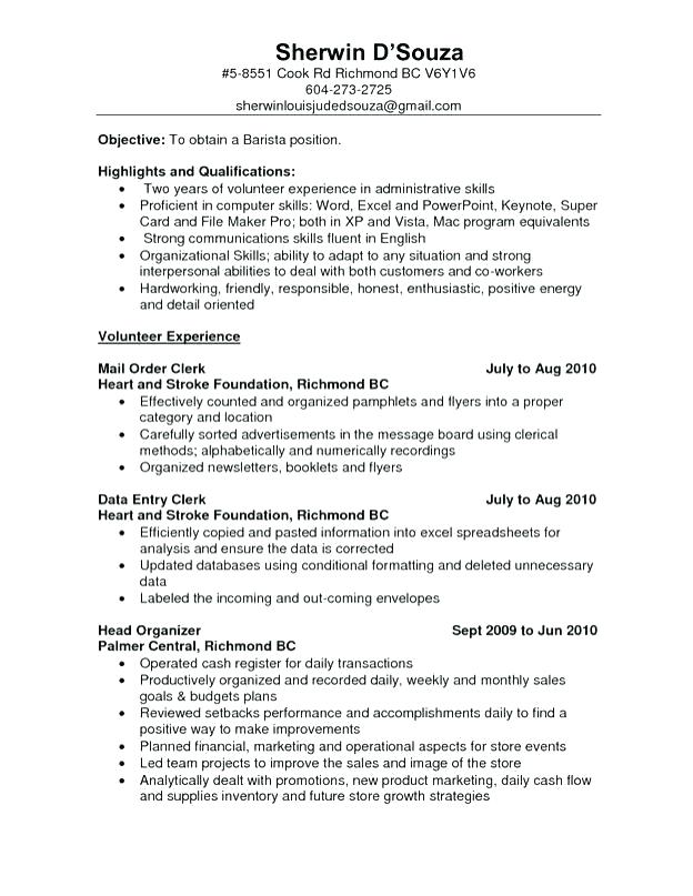 Barista Job Description Mt Home Arts