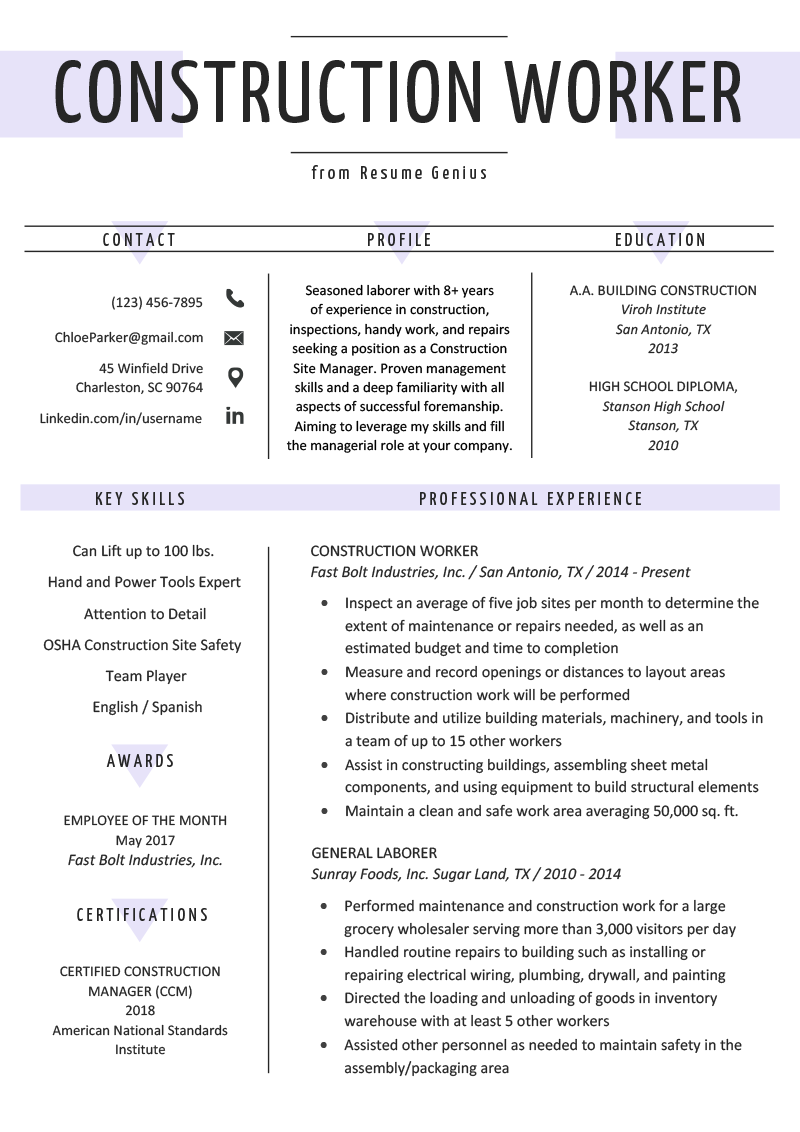 objective statement resume construction