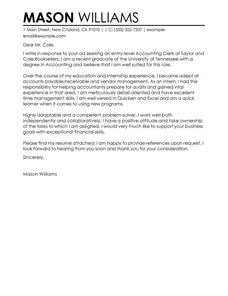 Clerk Cover Letter Mt Home Arts