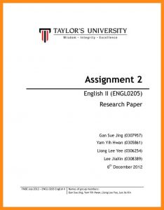 example of assignment cover sheet