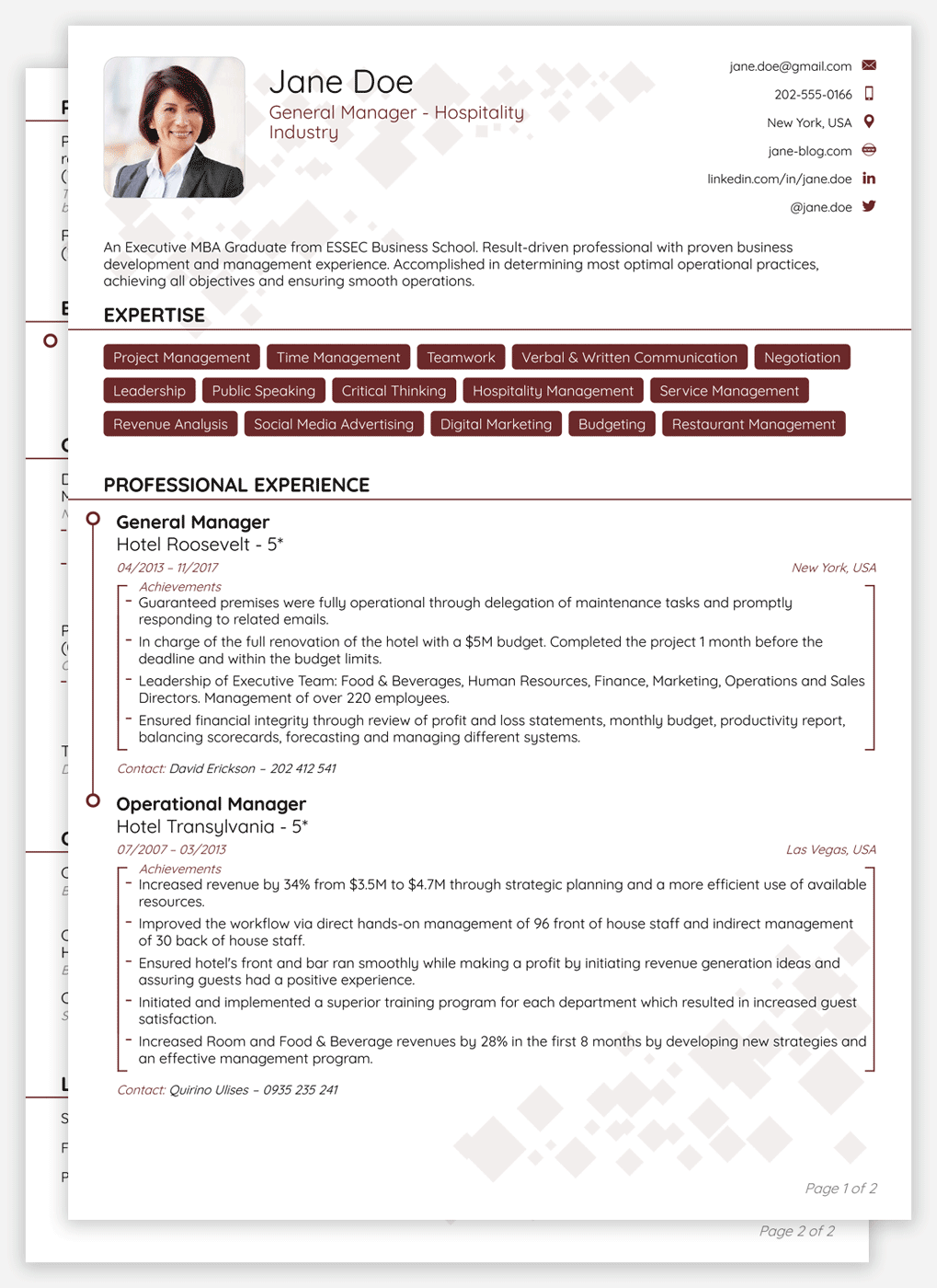 Professional Curriculum Vitae Template from mthomearts.com
