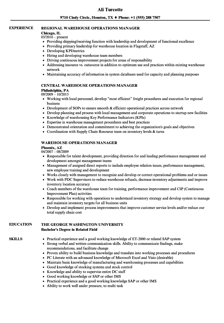 Director Of Operations Resume Objectives | Mt Home Arts