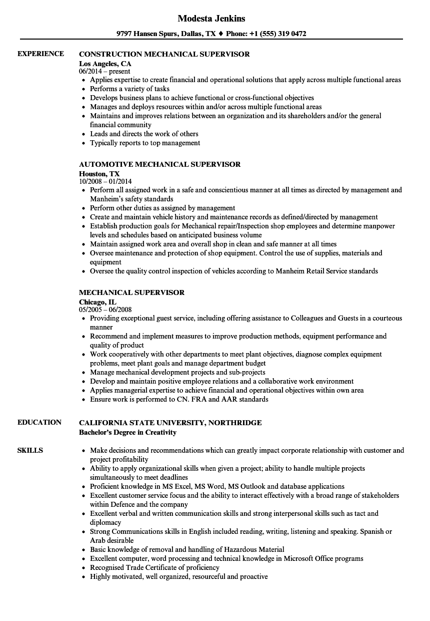 Mechnical Resume Templates | Mt Home Arts