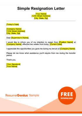 Free 19+ sample resignation letter templates in pdf | ms word.