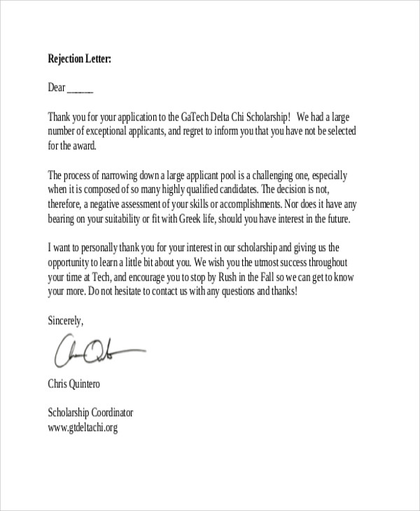 Thank You Letter After Rejection Mt Home Arts