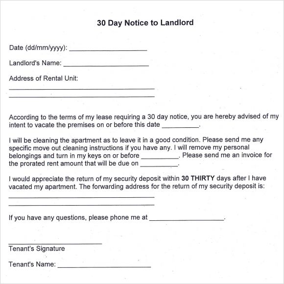 Letter Giving Notice To Landlord from mthomearts.com