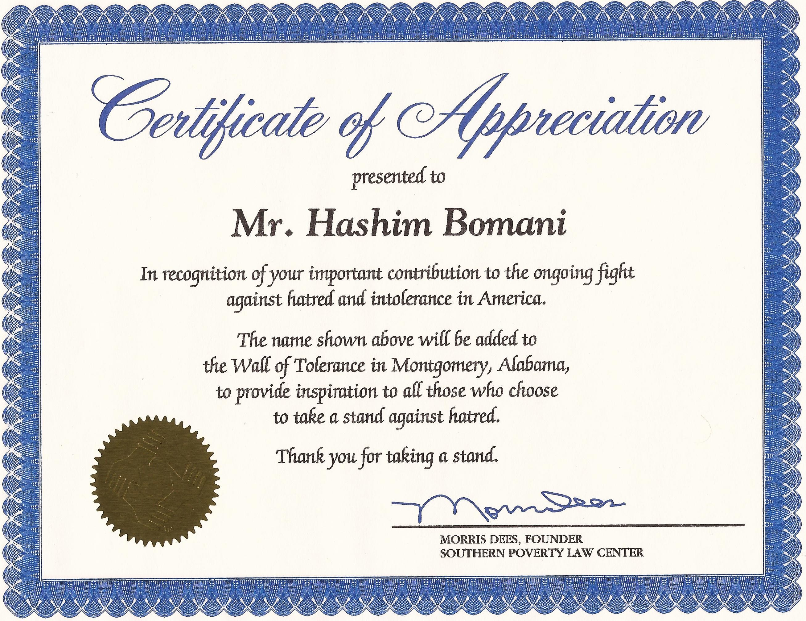 Certificate Of Appreciation Template Word Doc | | Mt Home Arts