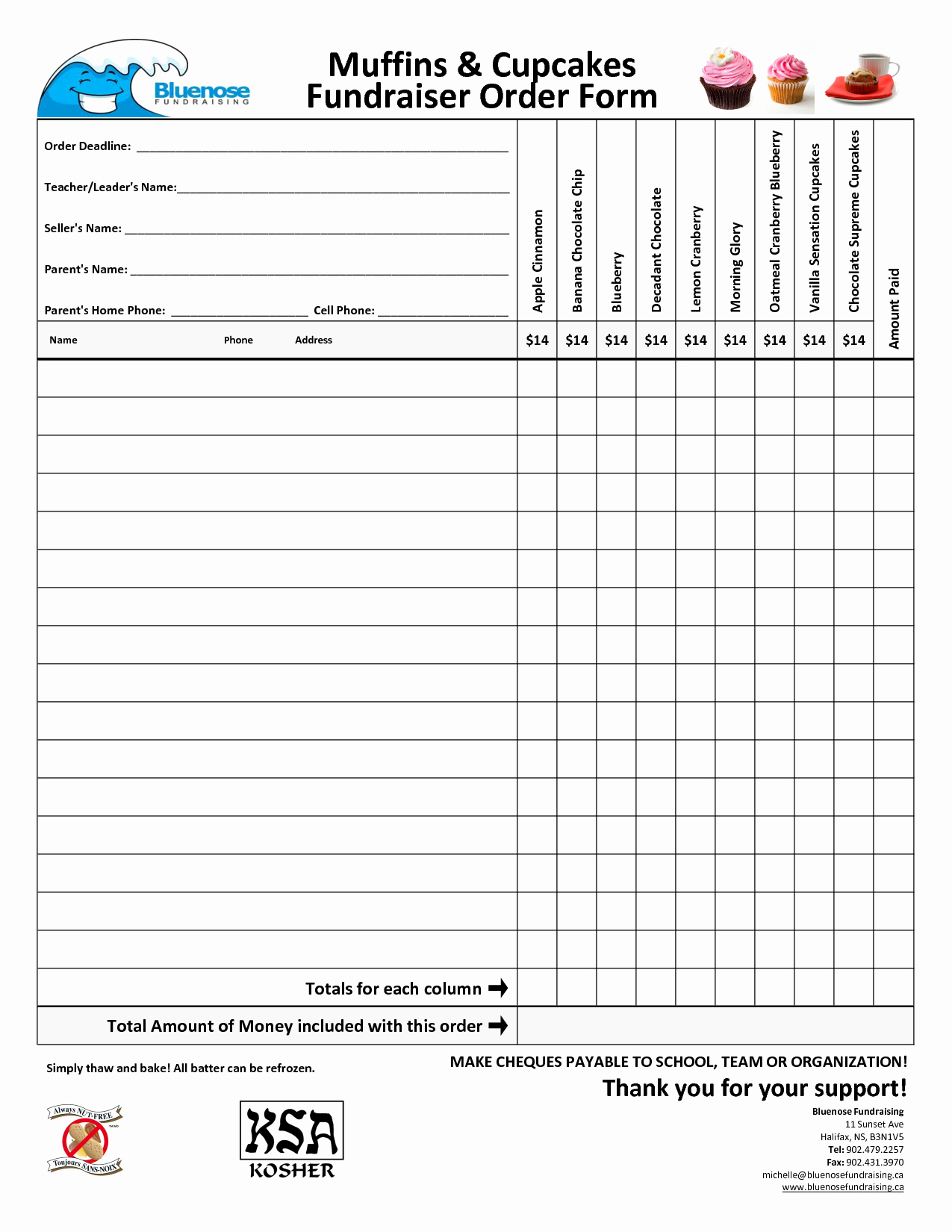 Fundraising Form Template Word | | Mt Home Arts