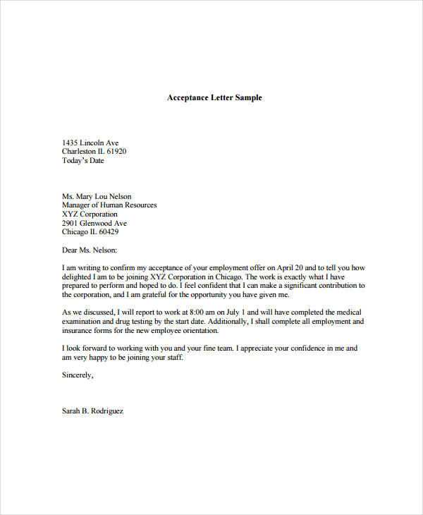 Letter To Accept A Job Offer from mthomearts.com