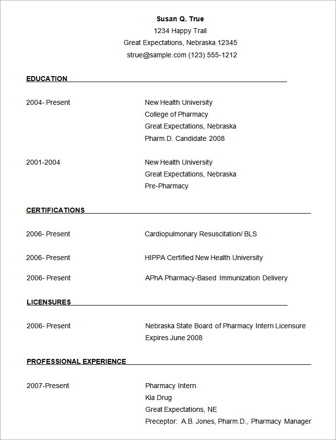 how to resume format with word