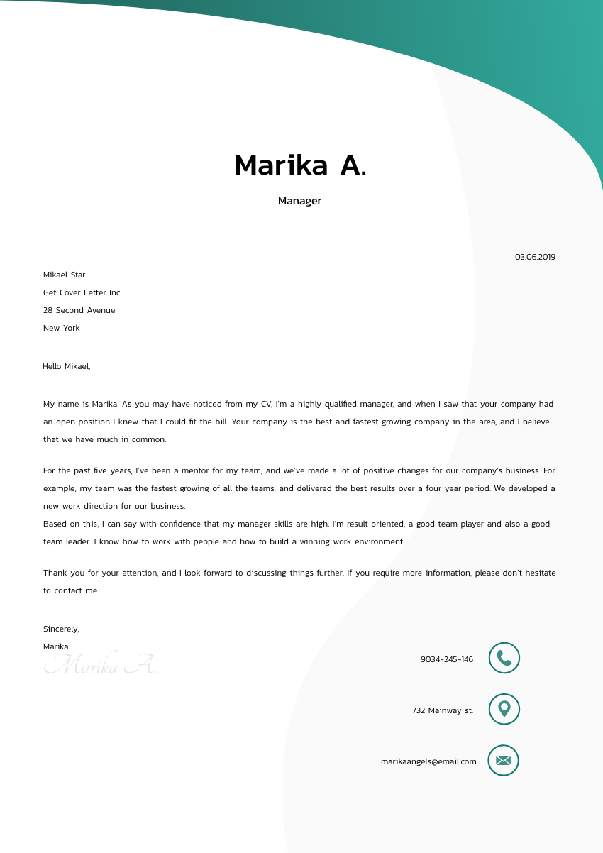 vp of sales cover letter examples